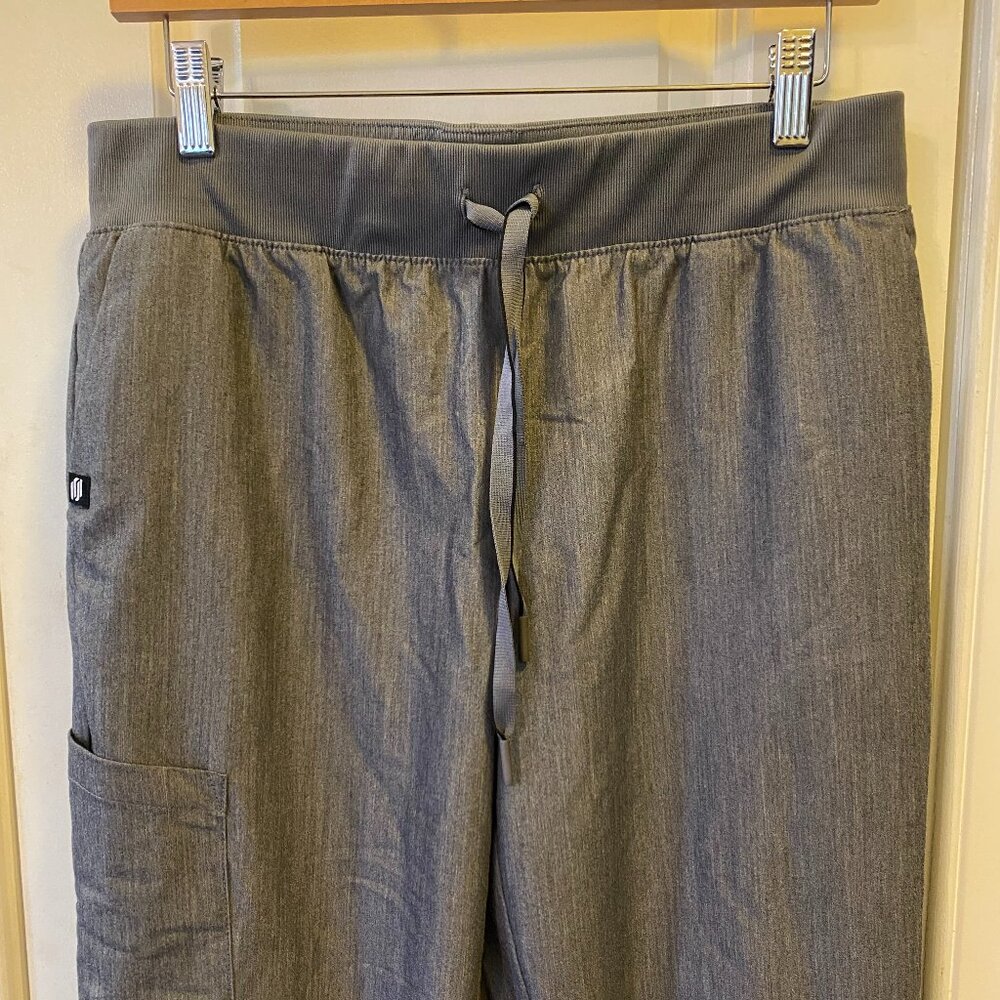 Jaanuu Silex Knit-Waist Scrub Jogger Heather Gray Women's M